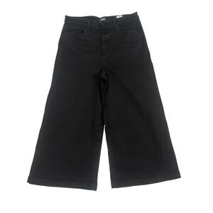 Paige Wide Leg Jeans Womens 33 x 25 Black Caviar High Rise Stretch Denim Pants